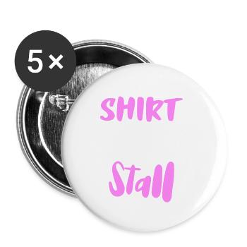 Lustiger Spruch für Mädchen die Pferde lieben - Buttons groß 56 mm (5er Pack) - Weiß - Vorne