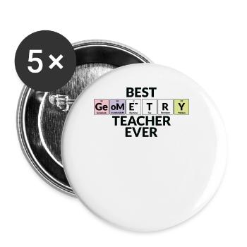 Best geometry teacher of all time - Buttons large 2.2''/56 mm (5-pack) - white - Front