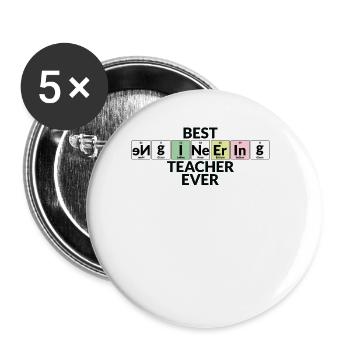 Bester Ingenieurlehrer Aller Zeiten - Buttons groß 56 mm (5er Pack) - Weiß - Vorne