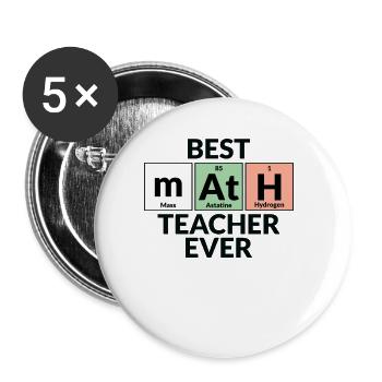 Best Math Teacher Of All Time - Buttons large 2.2''/56 mm (5-pack) - white - Front