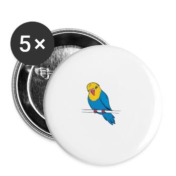 Ich Kann Ruhigen Papageien-vogel-wellensittich - Buttons groß 56 mm (5er Pack) - Weiß - Vorne