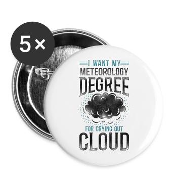 Meteorologist Weather Forecast - Buttons large 2.2''/56 mm (5-pack) - white - Front