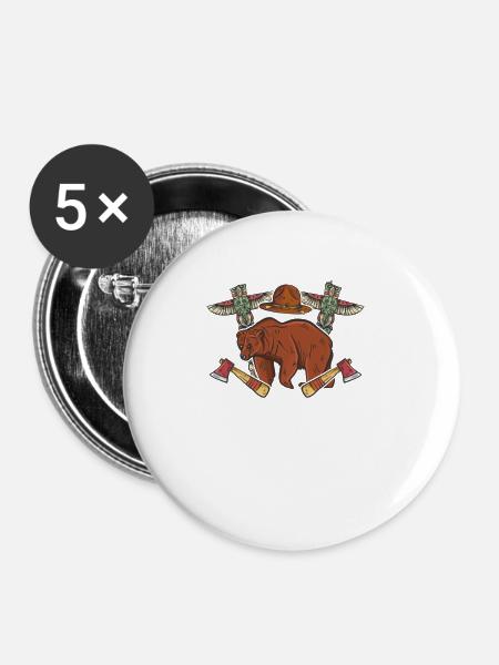 Canada - Buttons groß 56 mm (5er Pack) - Weiß