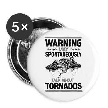 Storm Chaser Hurricane Meteorology - Buttons groß 56 mm (5er Pack) - Weiß - Vorne