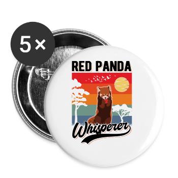 Roter Panda Flüsterer Red Panda Whisperer - Buttons groß 56 mm (5er Pack) - Weiß - Vorne