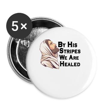 Jesus Christianity God Praying Prayer Pastor - Buttons large 2.2''/56 mm (5-pack) - white - Front