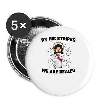 Jesus Christianity God Praying Prayer Pastor - Buttons large 2.2''/56 mm (5-pack) - white - Front