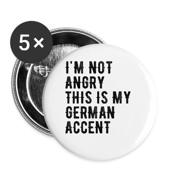 Ich Bin Nicht Böse Auf Meinen Deutschen Akzent - Buttons groß 56 mm (5er Pack) - Weiß - Vorne