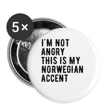 I'm not evil, my Norwegian accent - Buttons large 2.2''/56 mm (5-pack) - white - Front