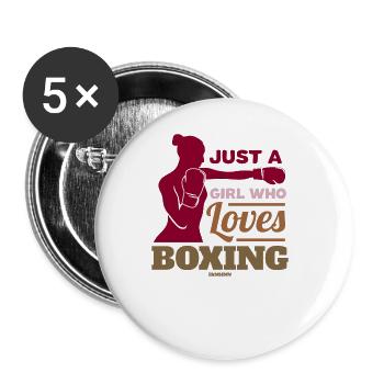 Just A Girl Who Loves Boxing - Buttons large 2.2''/56 mm (5-pack) - white - Front