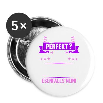Bin ich perfekt? Nein. Aber arbeite ich daran - Buttons groß 56 mm (5er Pack) - Weiß - Vorne