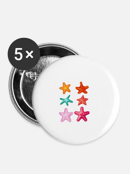 Seestern - Buttons groß 56 mm (5er Pack) - Weiß