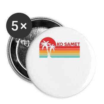 Vintage Thailand Vacation Asia Sunset Ko Samet - Buttons groß 56 mm (5er Pack) - Weiß - Vorne