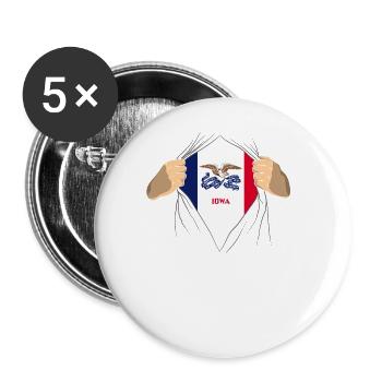 Iowa Iowans Geschenk - Buttons groß 56 mm (5er Pack) - Weiß - Vorne