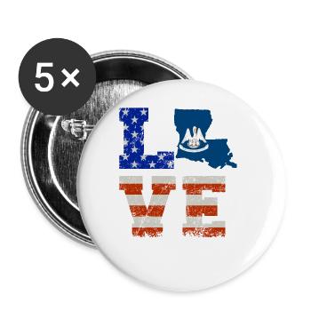 Liebes louisiana Usa flaggen geschenk - Buttons groß 56 mm (5er Pack) - Weiß - Vorne