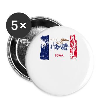 Iowa team gift - Buttons large 2.2''/56 mm (5-pack) - white - Front