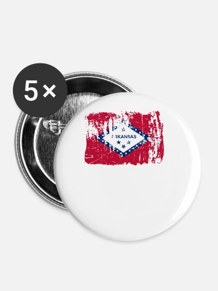 Arkansas Home Flag Geschenk - Buttons groß 56 mm (5er Pack) - Weiß