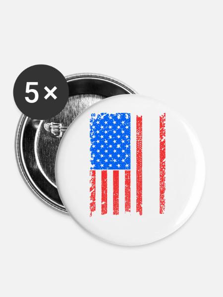 Arkansas Usa flaggen geschenk - Buttons groß 56 mm (5er Pack) - Weiß