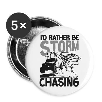 Storm Chaser Hurricane Meteorology - Buttons groß 56 mm (5er Pack) - Weiß - Vorne