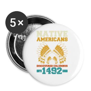 Christopher Columbus - Buttons groß 56 mm (5er Pack) - Weiß - Vorne