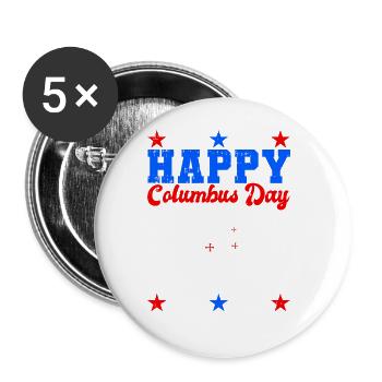Christopher Columbus - Buttons groß 56 mm (5er Pack) - Weiß - Vorne