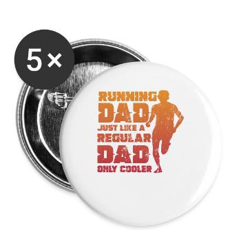 Running Dad, Just Like A Regular Dad, Only Cooler - Buttons large 2.2''/56 mm (5-pack) - white - Front
