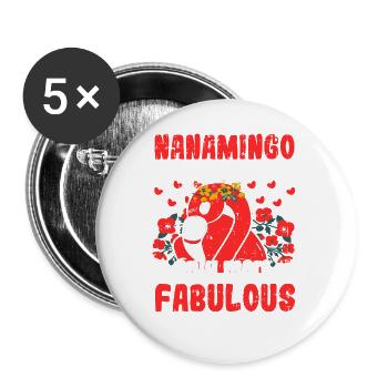 Flamingo Lustiges Flamingo Vogel Geschenk - Buttons groß 56 mm (5er Pack) - Weiß - Vorne