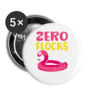 Flamingo Lustiges Flamingo Vogel Geschenk - Buttons groß 56 mm (5er Pack) - Weiß - Vorne