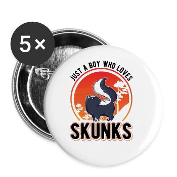 Skunk Boy Skunk - Lot de 5 grands badges (56 mm) - blanc - Devant
