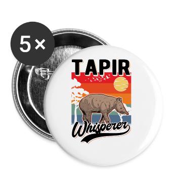 Tapir Whisperer Tapir Flüsterer - Buttons groß 56 mm (5er Pack) - Weiß - Vorne