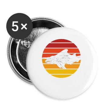 Liebt Kobold Hai Geschenk - Buttons groß 56 mm (5er Pack) - Weiß - Vorne