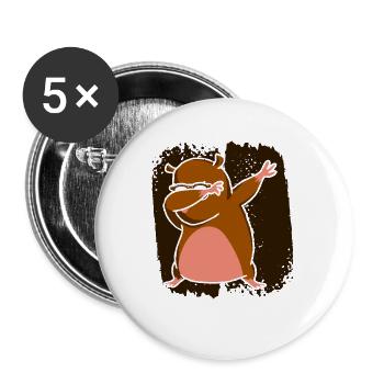 Lustiger nackter Maulwurf Ratte hässliches Nagetie - Buttons groß 56 mm (5er Pack) - Weiß - Vorne