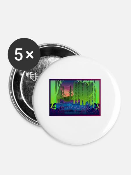 Baum - Buttons groß 56 mm (5er Pack) - Weiß