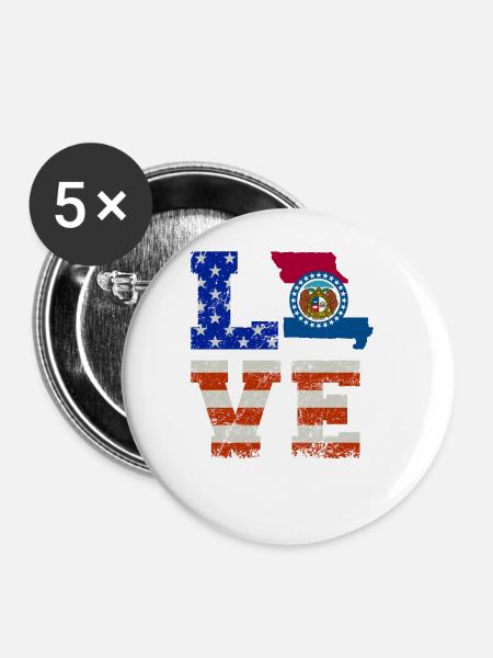 Liebe Missouri geschenk - Buttons groß 56 mm (5er Pack) - Weiß