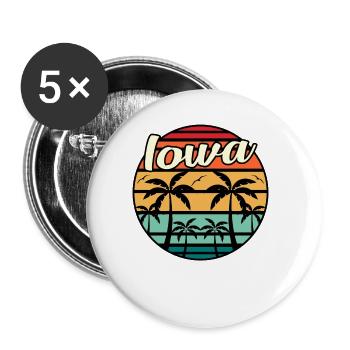 Iowa travel gift - Buttons large 2.2''/56 mm (5-pack) - white - Front