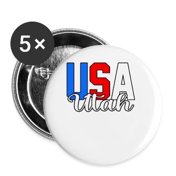 Utah house gift - Buttons large 2.2''/56 mm (5-pack) - white - Front