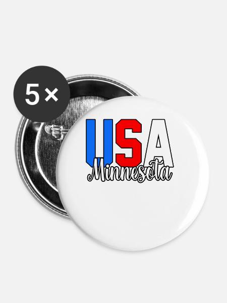 Usa minnesota geschenk - Buttons groß 56 mm (5er Pack) - Weiß