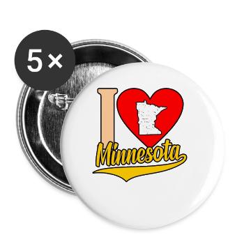 I Heart Minnesota Gift - Buttons large 2.2''/56 mm (5-pack) - white - Front