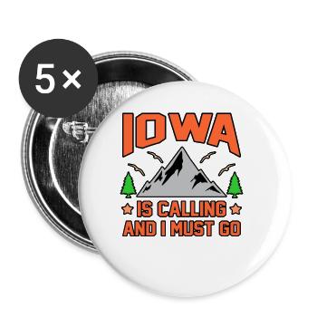 Iowa Adventurous Gift - Buttons large 2.2''/56 mm (5-pack) - white - Front