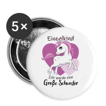 Ich Werde Eine Große Schwester 2023 - Buttons groß 56 mm (5er Pack) - Weiß - Vorne