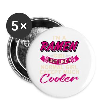 I'm A Ramen Girl Just Like A Normal Girl Funny - Buttons groß 56 mm (5er Pack) - Weiß - Vorne