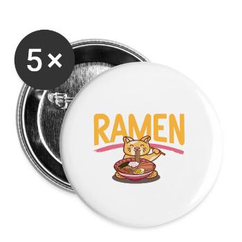Si je ne mange pas de ramen j’y pense drôle - Lot de 5 grands badges (56 mm) - blanc - Devant
