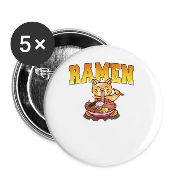 Ramen Makes Me Happy You, Not So Much Funny Tee - Buttons groß 56 mm (5er Pack) - Weiß - Vorne