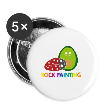 This Is My Rock Painting Shirt - Buttons large 2.2''/56 mm (5-pack) - white - Front