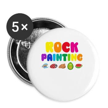 Daddy's Future Rock Painting Buddy - Buttons large 2.2''/56 mm (5-pack) - white - Front
