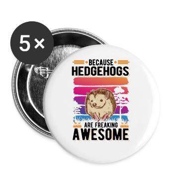 Parce que les hérissons sont effrayants Igel - Lot de 5 grands badges (56 mm) - blanc - Devant