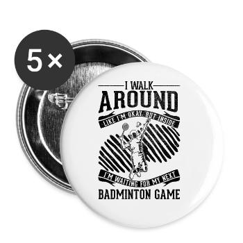 I'm going around okay - Badminton - Buttons large 2.2''/56 mm (5-pack) - white - Front