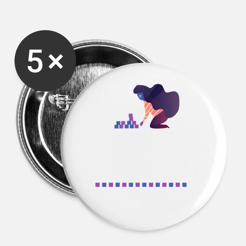 Autism Awareness - Buttons large 2.2''/56 mm (5-pack) - white