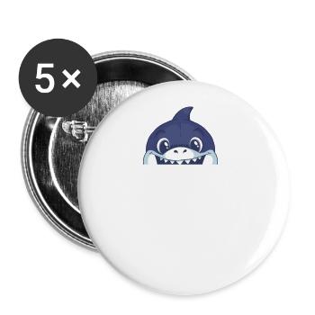 funny fish picture for girls - Buttons large 2.2''/56 mm (5-pack) - white - Front