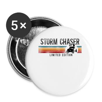 Storm Chaser Hurricane Meteorology - Buttons groß 56 mm (5er Pack) - Weiß - Vorne